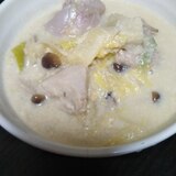 包丁使わない！小鍋鶏もも豆乳鍋！風邪予防！